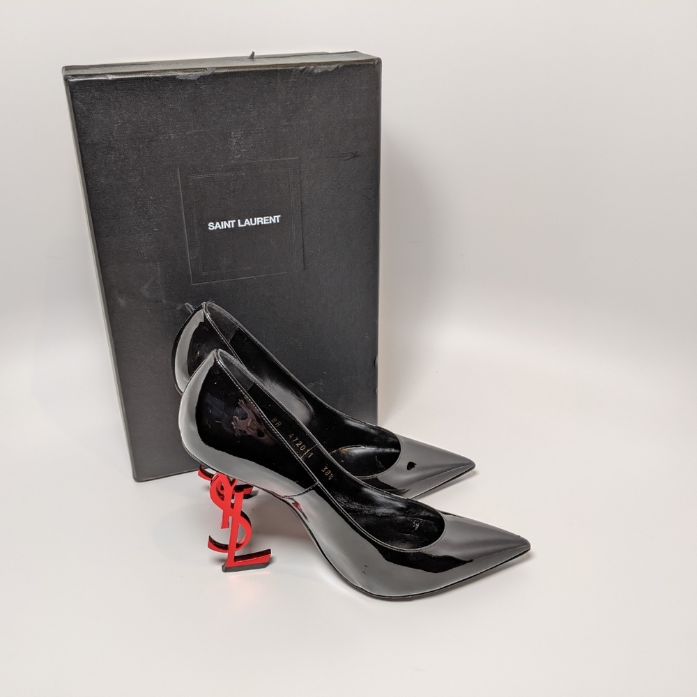 SOLD Saint Laurent Black and Red Opyum Heels - Picture 7 of 7